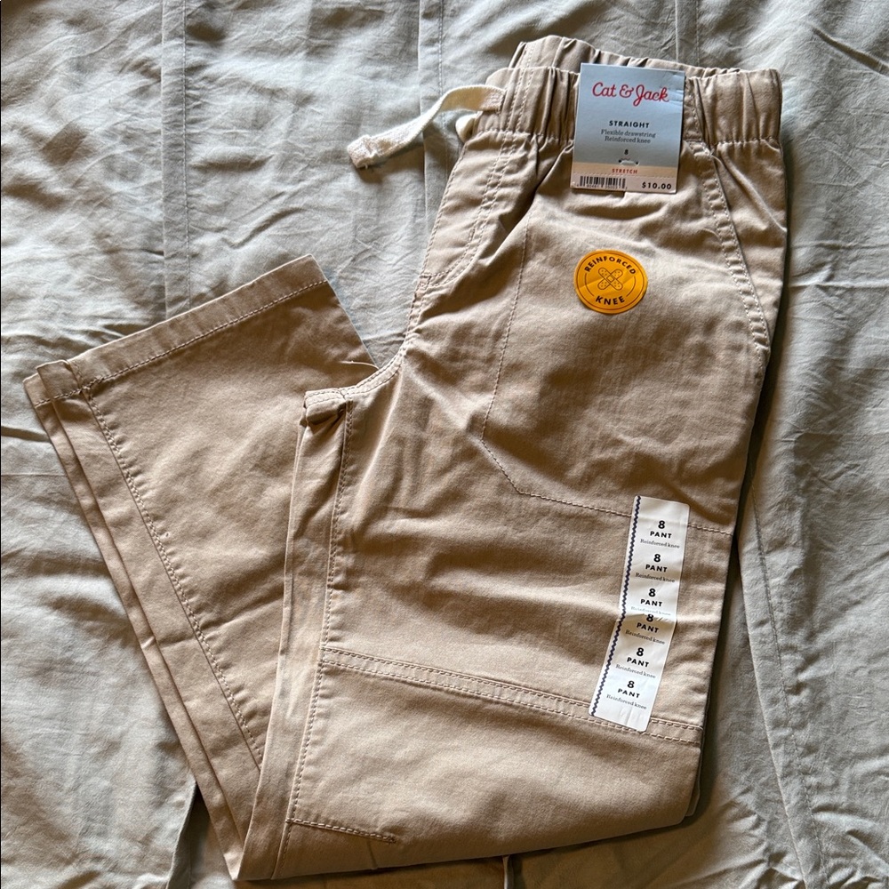Cat & Jack Khaki Straight-Leg Utility Pants